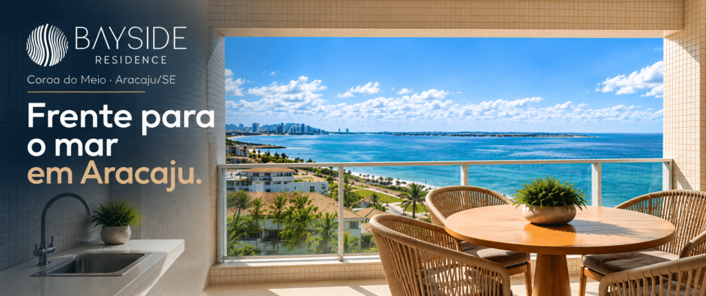 Varanda do Bayside Residence com vista para o mar em Aracaju